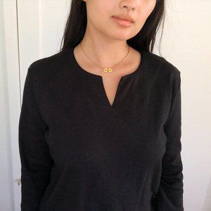 Classic Black V-Neck Top